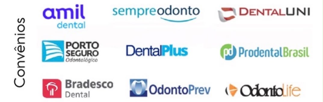 Logotipos dos convênios odontológicos atendidos pela Harmonia Sorriso